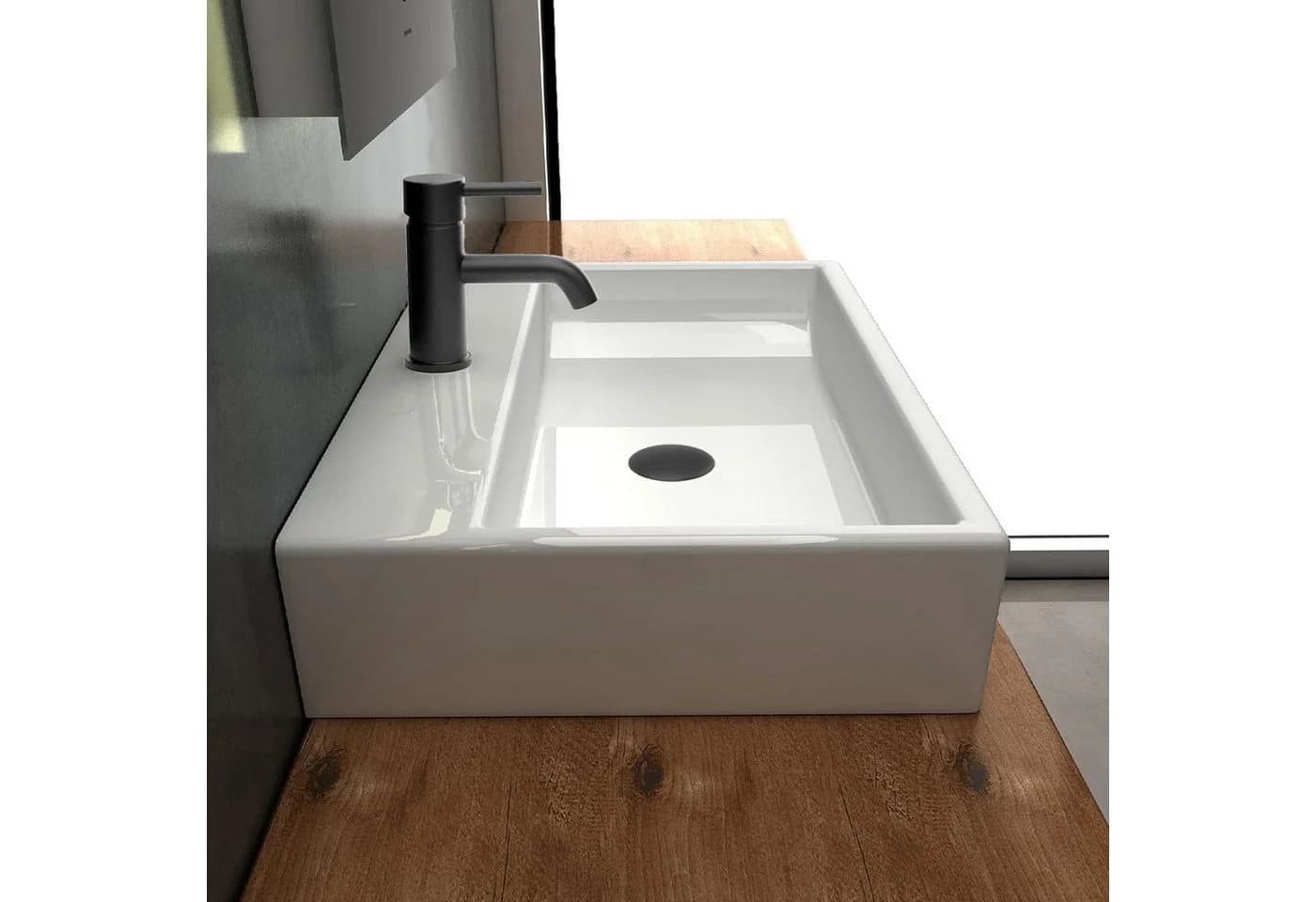 Alpenberger Keramik-Waschbecken Nano-Beschichtet Weiß Aufsatzwaschbecken - Bild 3