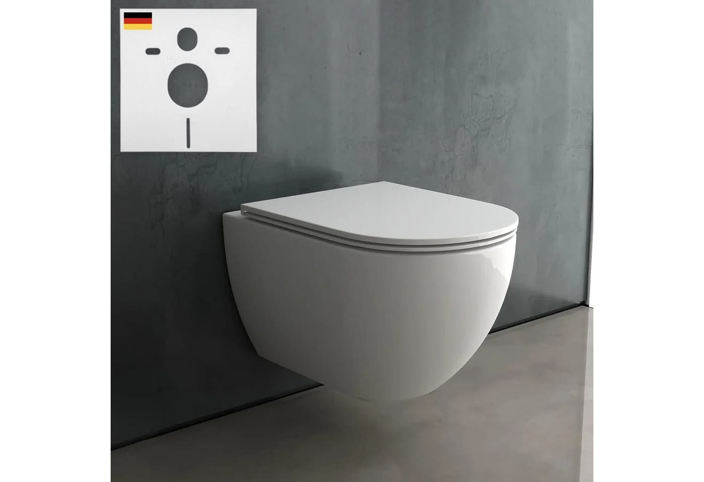 Alpenberger Dusch-WC Wandhängend Spülrandlos mit Bidet-Funktion - Bild 2