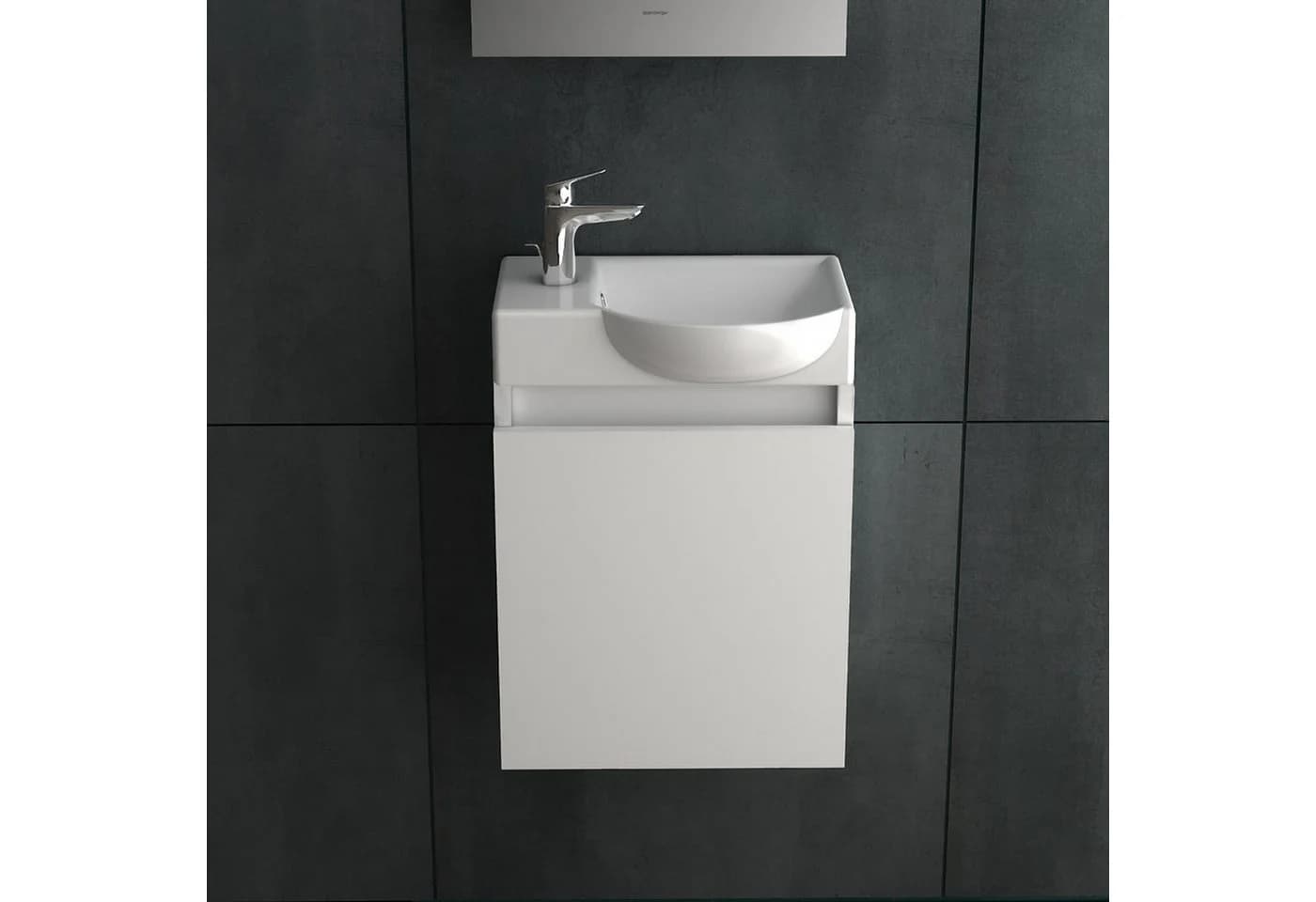 Alpenberger Gäste WC Möbel Set mit Keramik Waschbecken Weiß - Bild 3