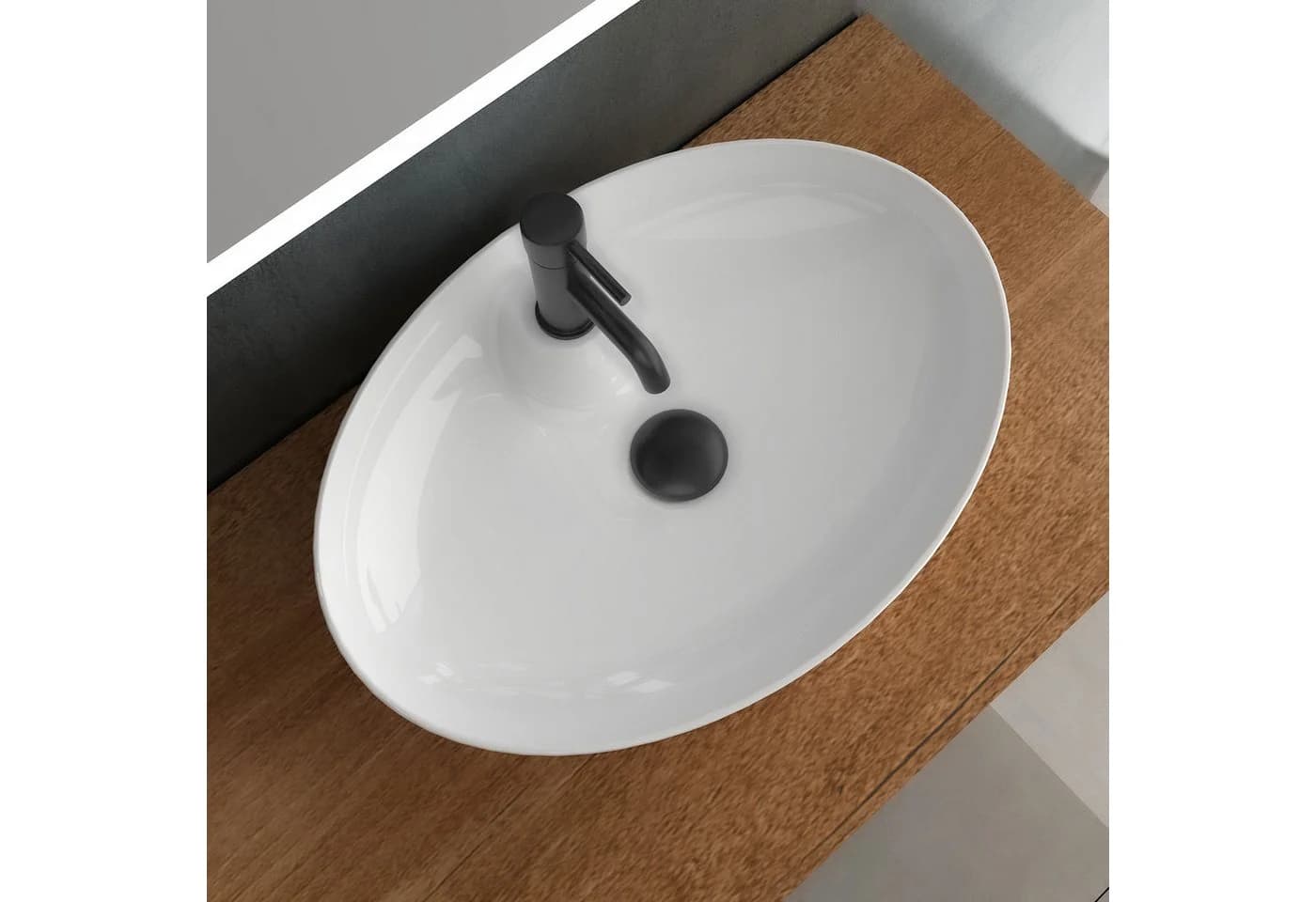 Alpenberger Aufsatzwaschbecken Oval Weiß Nano-Beschichtung - Bild 3