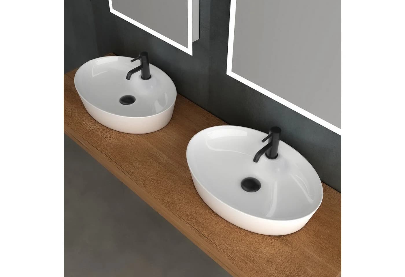 Alpenberger Aufsatzwaschbecken Oval Weiß Nano-Beschichtung - Bild 5