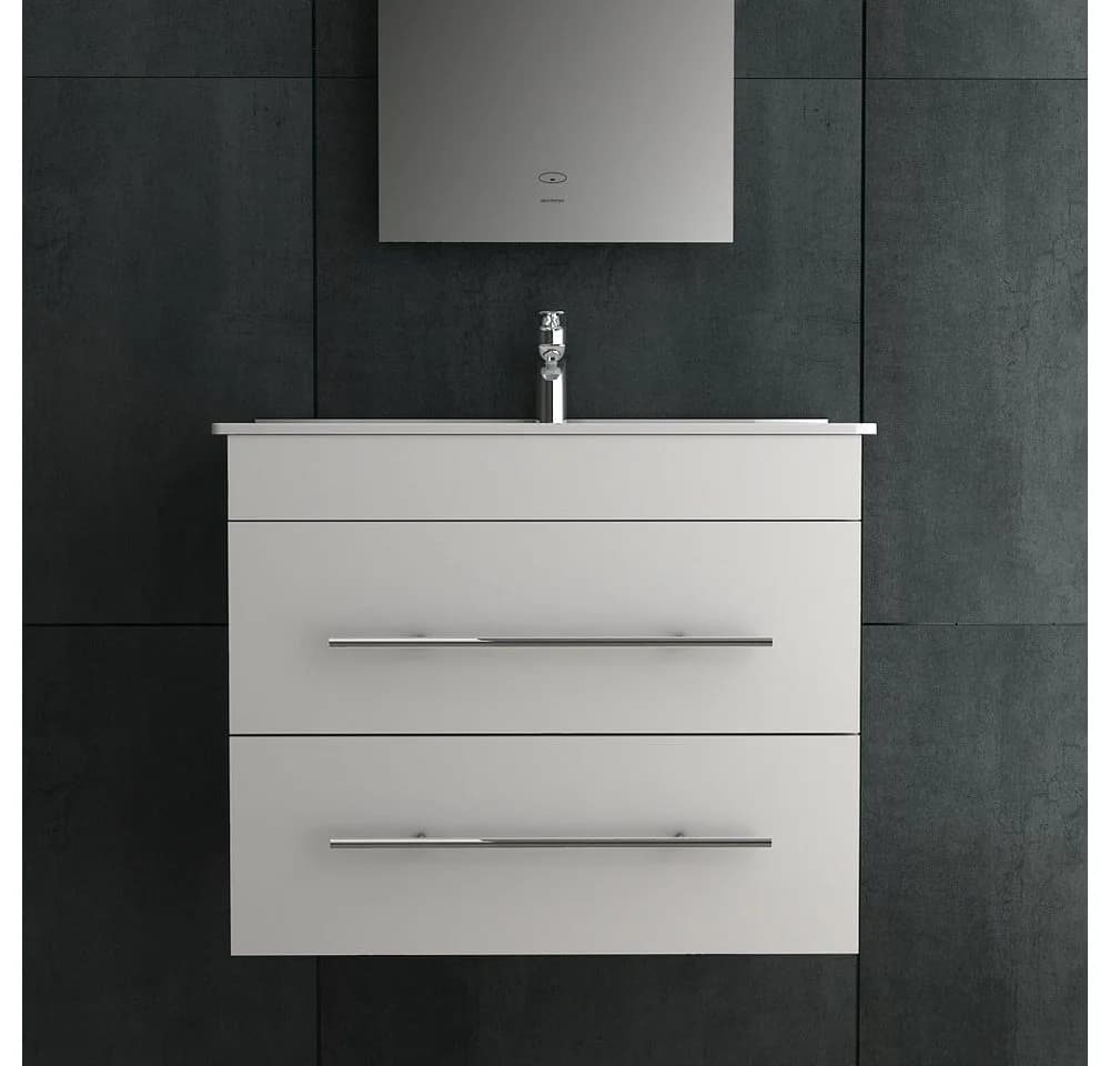 Alpenberger Badmöbelset Weiß 60 cm mit Keramikbecken und Soft-Close Schubladen - Bild 3