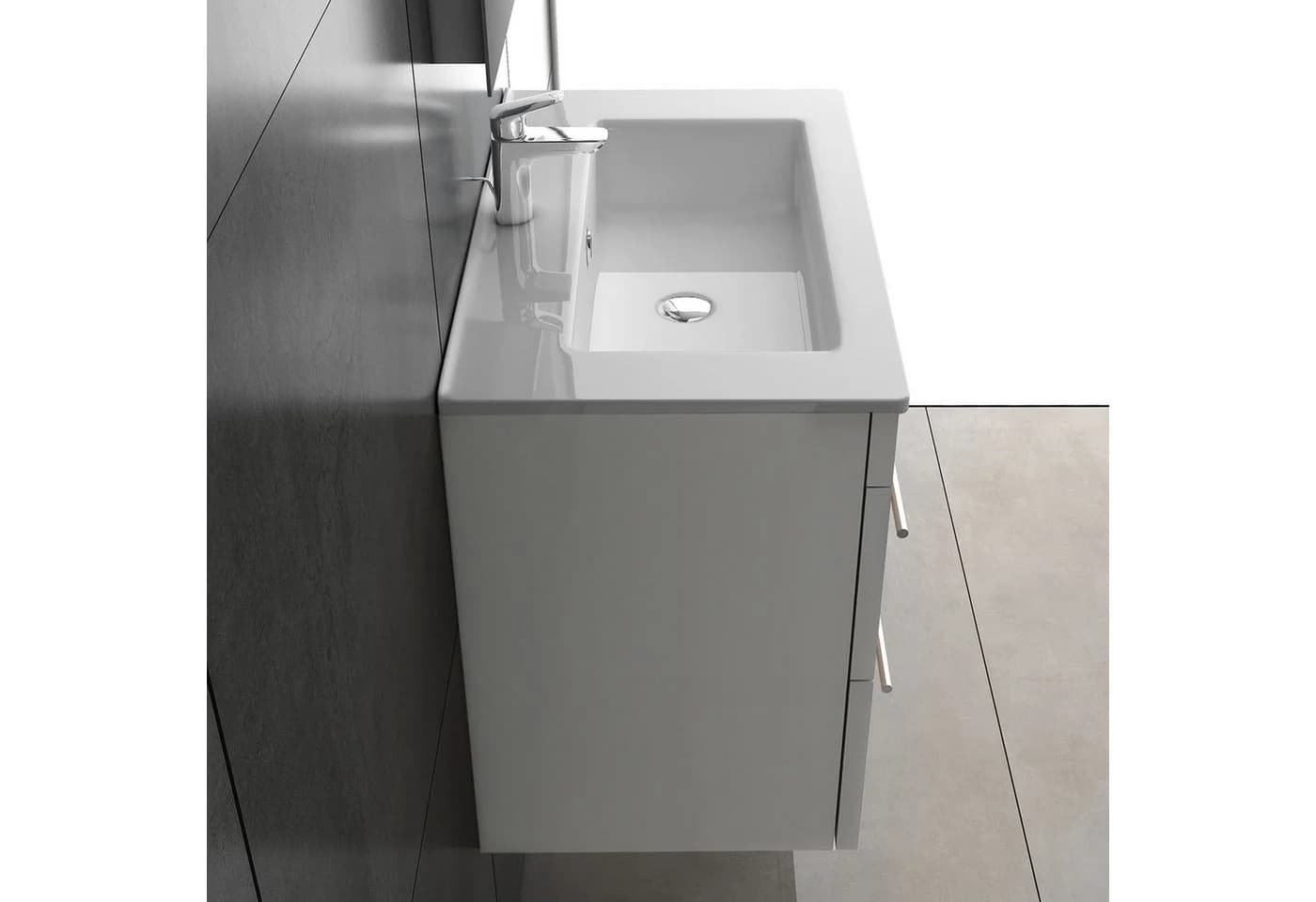 Alpenberger Badmöbelset Weiß 60 cm mit Keramikbecken und Soft-Close Schubladen - Bild 5