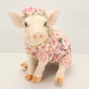 Online-Fuchs Gartenfigur Schwein weiß Blumenkleid Bild 1