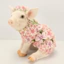 Online-Fuchs Gartenfigur Schwein weiß Blumenkleid Bild 3