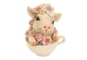 Online-Fuchs Gartenfigur Schwein mit Blumen Polyresin Bild 1