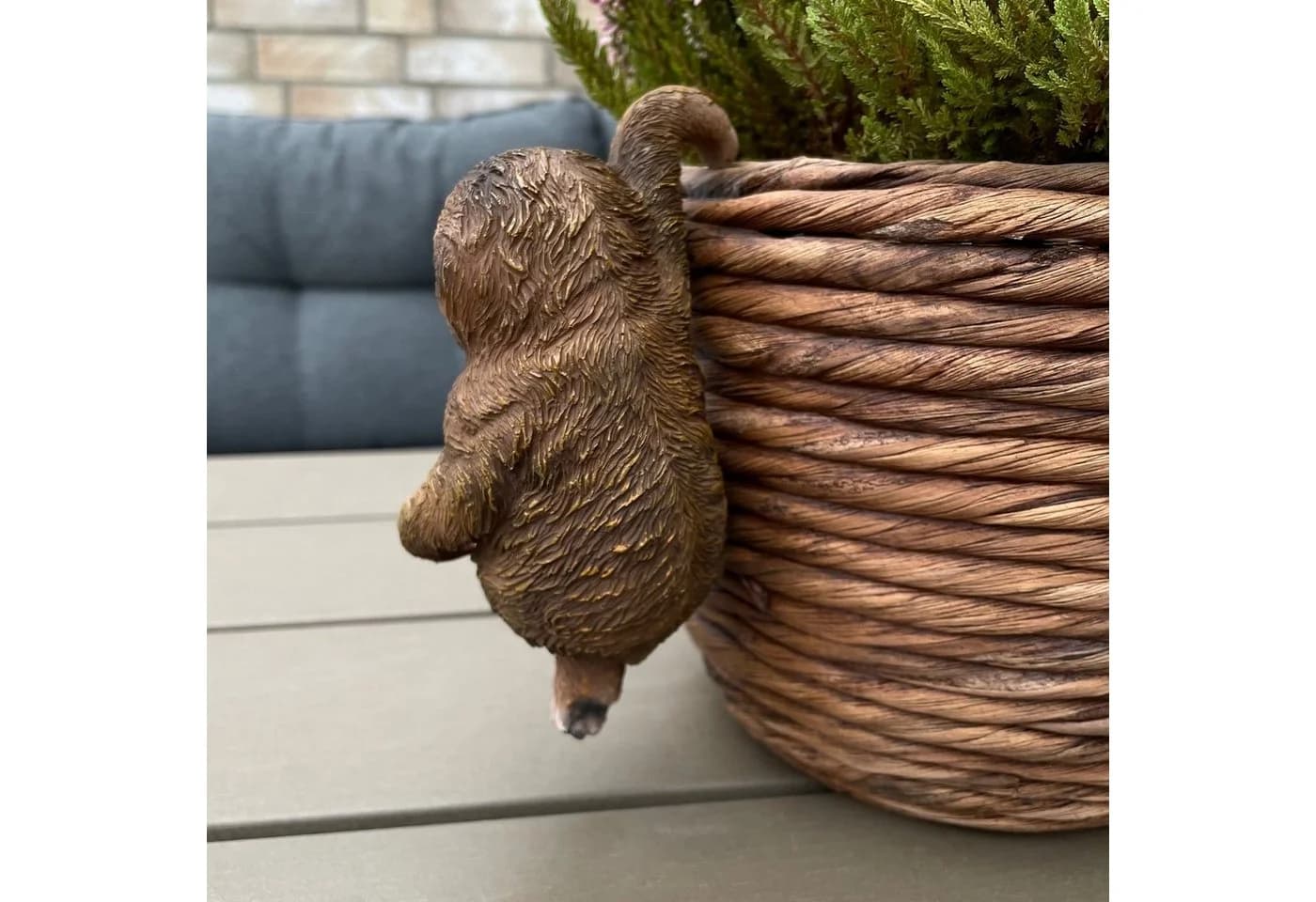 Online-Fuchs Gartenfigur Faultier Deko Braunes Polyresin - Bild 3