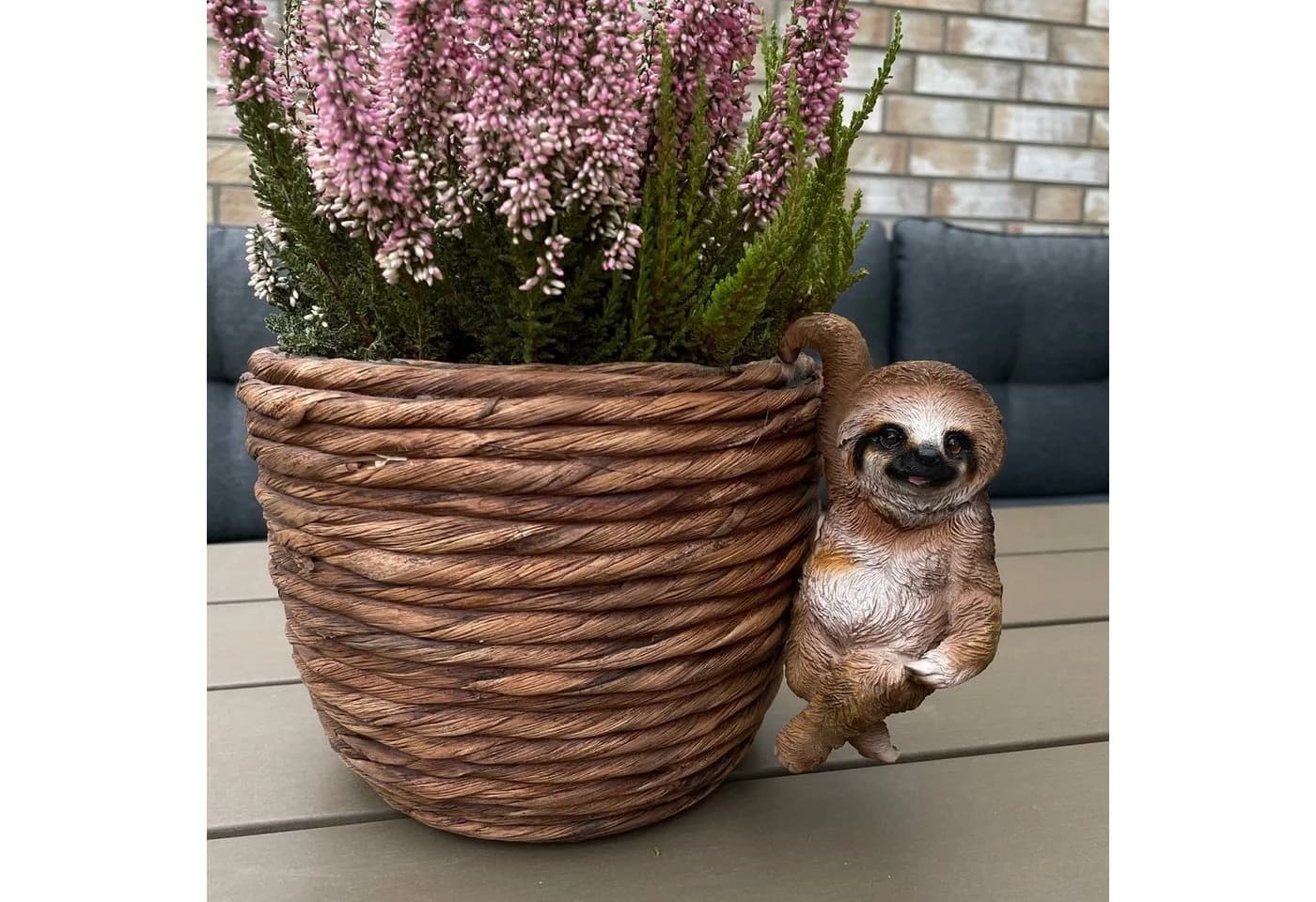 Online-Fuchs Gartenfigur Faultier Deko Braunes Polyresin - Bild 5