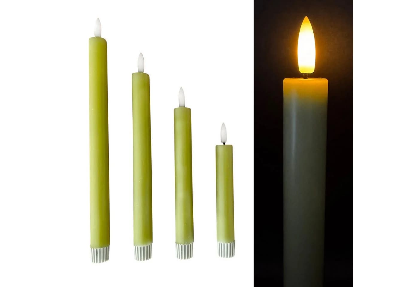 Online-Fuchs LED-Stabkerzen 4er Set mit Timer & Touch-Funktion