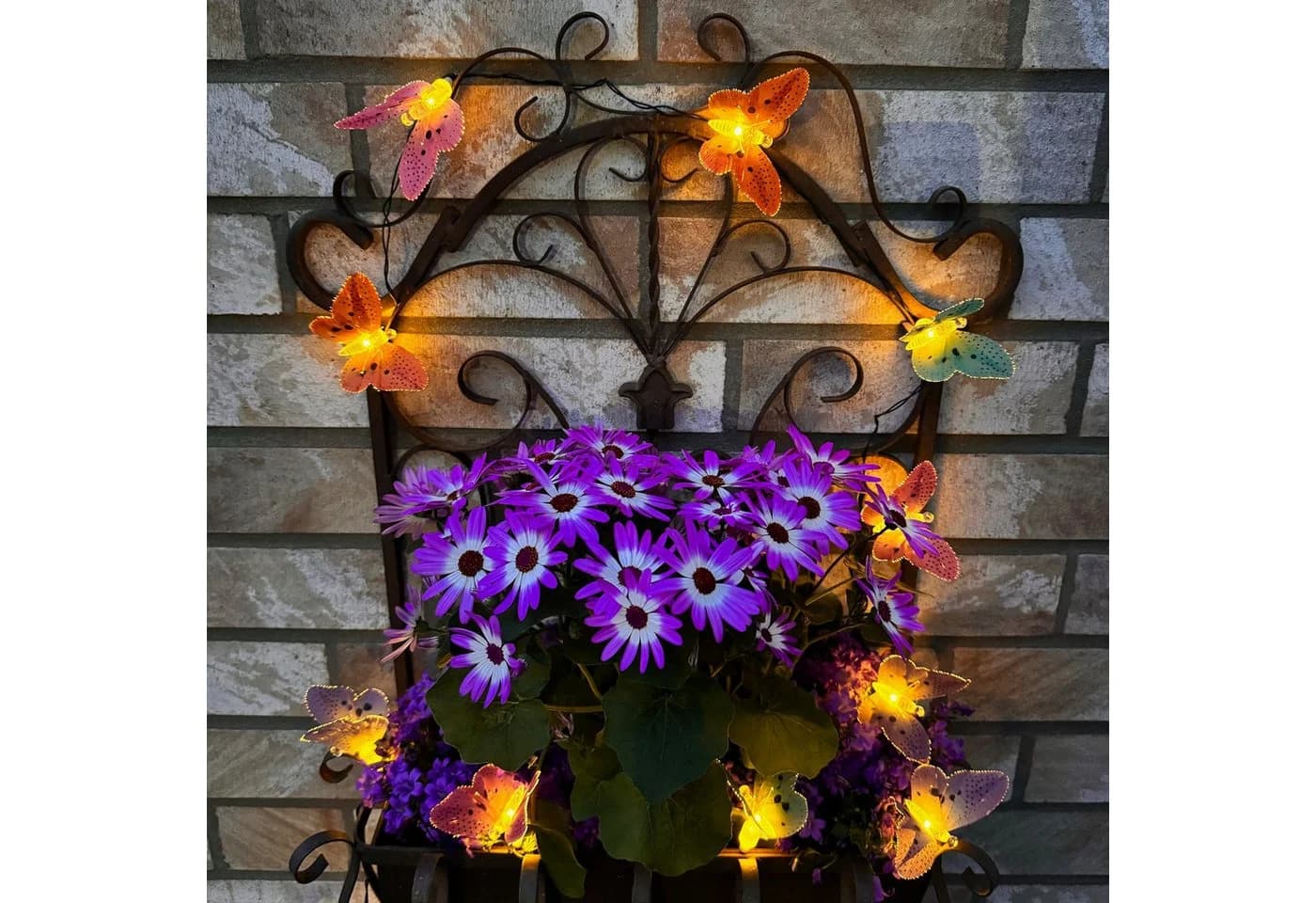Online-Fuchs LED-Lichterkette Outdoor Solar 15 Schmetterlinge Bunt Warmweiß - Bild 2