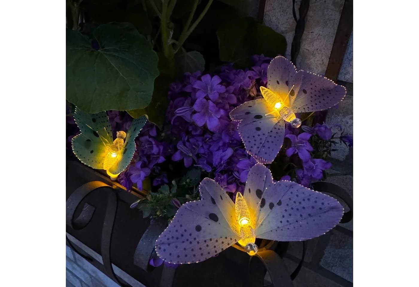 Online-Fuchs LED-Lichterkette Outdoor Solar 15 Schmetterlinge Bunt Warmweiß - Bild 3