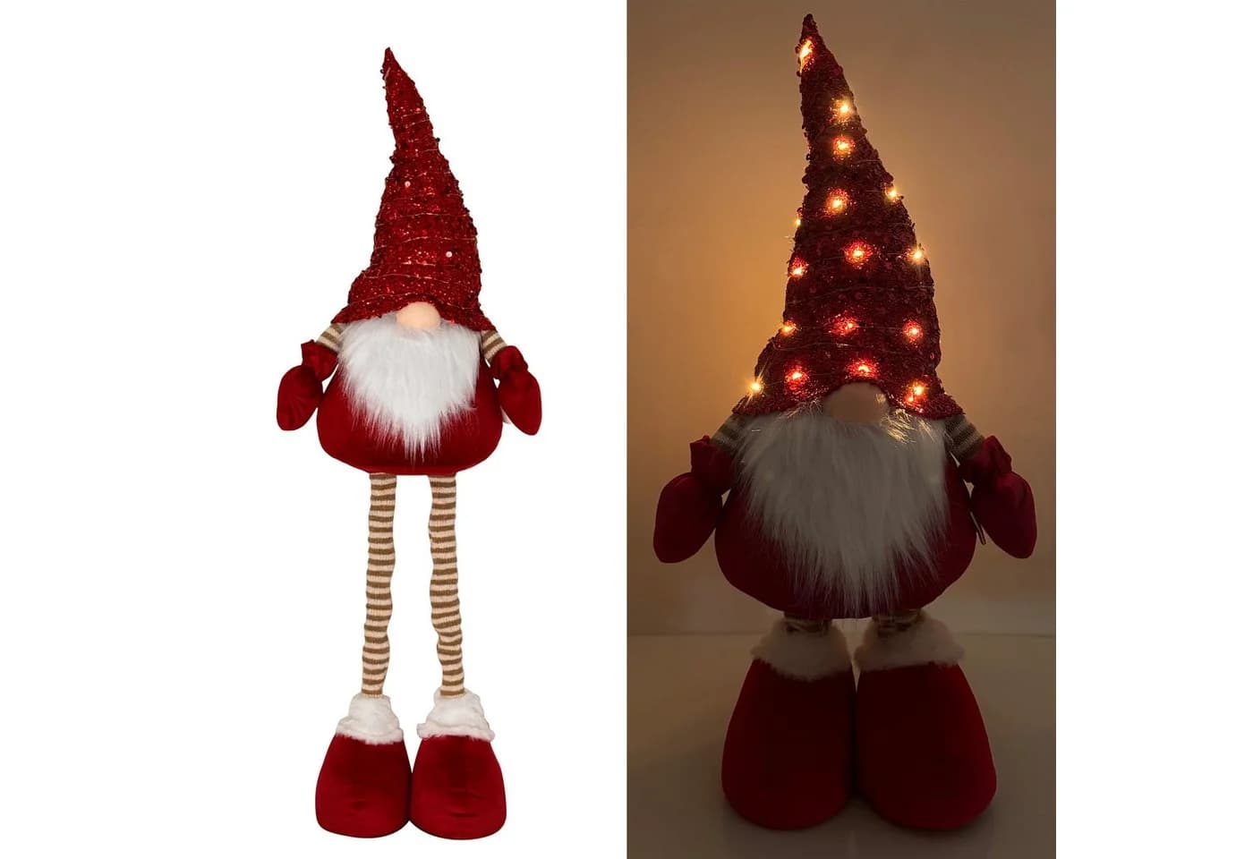 Online-Fuchs Weihnachtsfigur Wichtel mit Zipfelmütze und LED-Beleuchtung - Bild 2