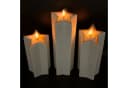 Online-Fuchs LED-Kerze 3er Set Sternkerzen Keramik Roségold/Silber mit Timer Bild 3