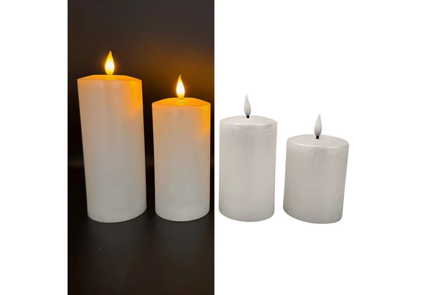 Online-Fuchs LED-Kerzen Set 4-tlg. Metallic Echtwachs Touch & Timer - Bild 2