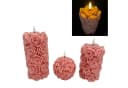 Online-Fuchs LED-Kerzen Set 3-tlg. Creme/Altrosa mit Timer Bild 2