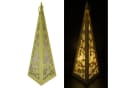 Online-Fuchs LED Laterne Pyramide Grün mit Schmetterlingen & Blumen Bild 2