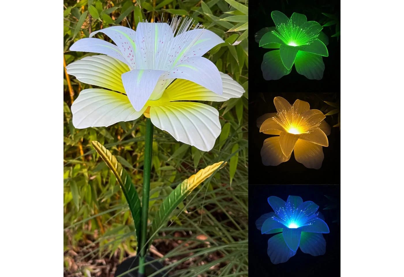 Online-Fuchs Gartenstecker Metall Solarleuchte Lilie Warmweiß - Bild 2