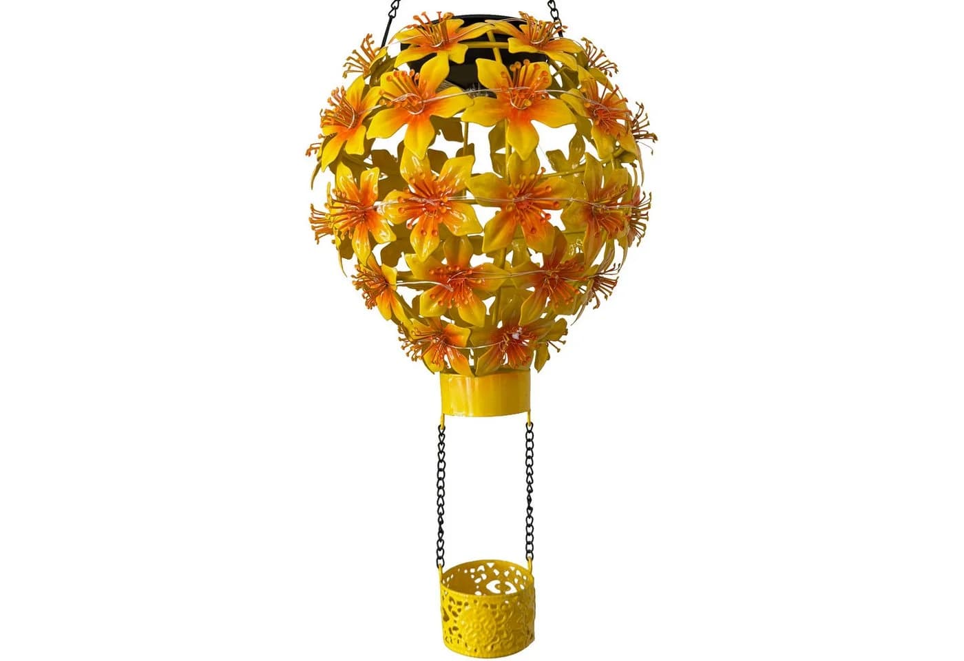Online-Fuchs LED Gartenleuchte Solar Heißluftballon Metall Hibiskus 48 LEDs - Bild 3
