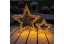 Online-Fuchs LED Weihnachtssterne 2er Set Gold Folieneffekt Timer Bild 2