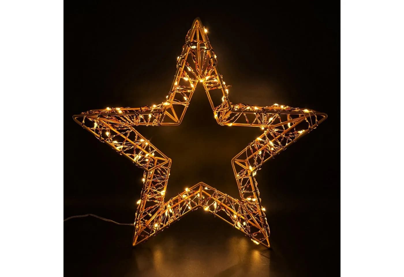 Online-Fuchs LED Weihnachtssterne 2er Set Gold Folieneffekt Timer - Bild 3