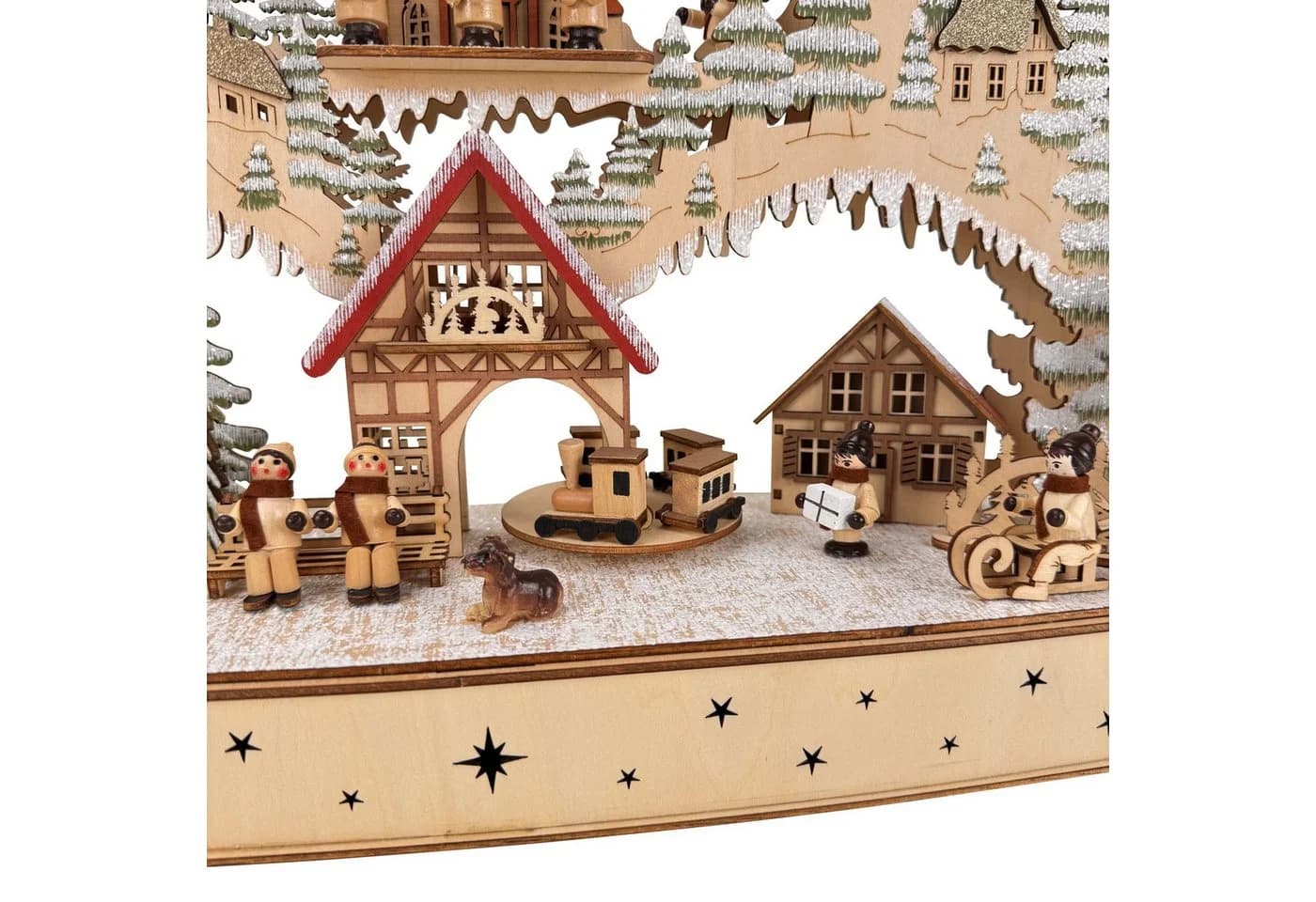 Online-Fuchs LED Schwibbogen Winterlandschaft mit fahrendem Zug - Bild 4