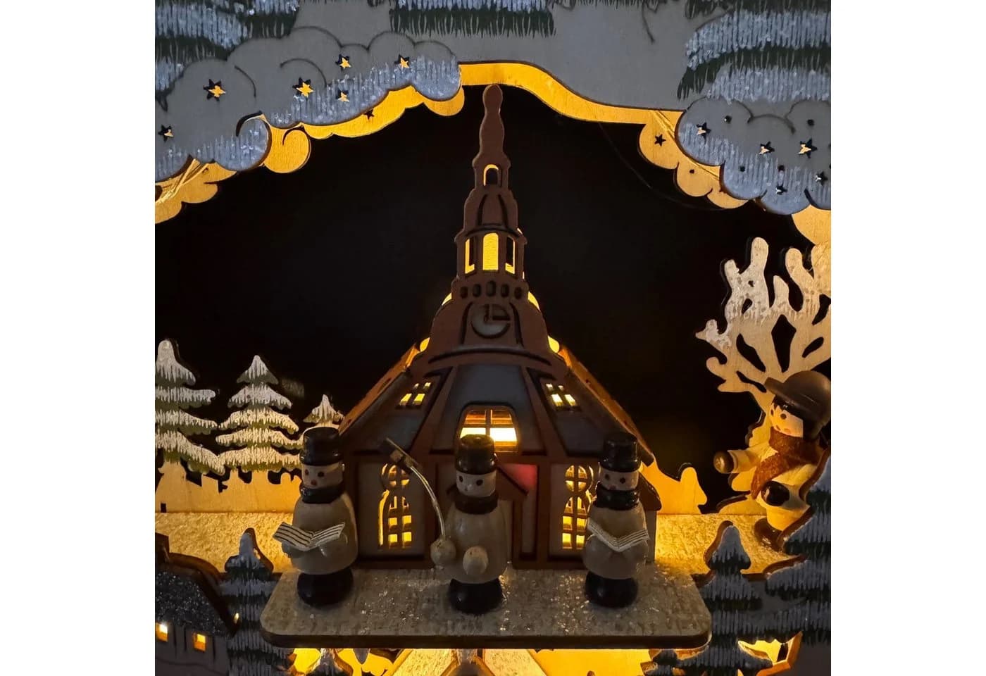 Online-Fuchs LED Schwibbogen Winterlandschaft mit fahrendem Zug - Bild 5