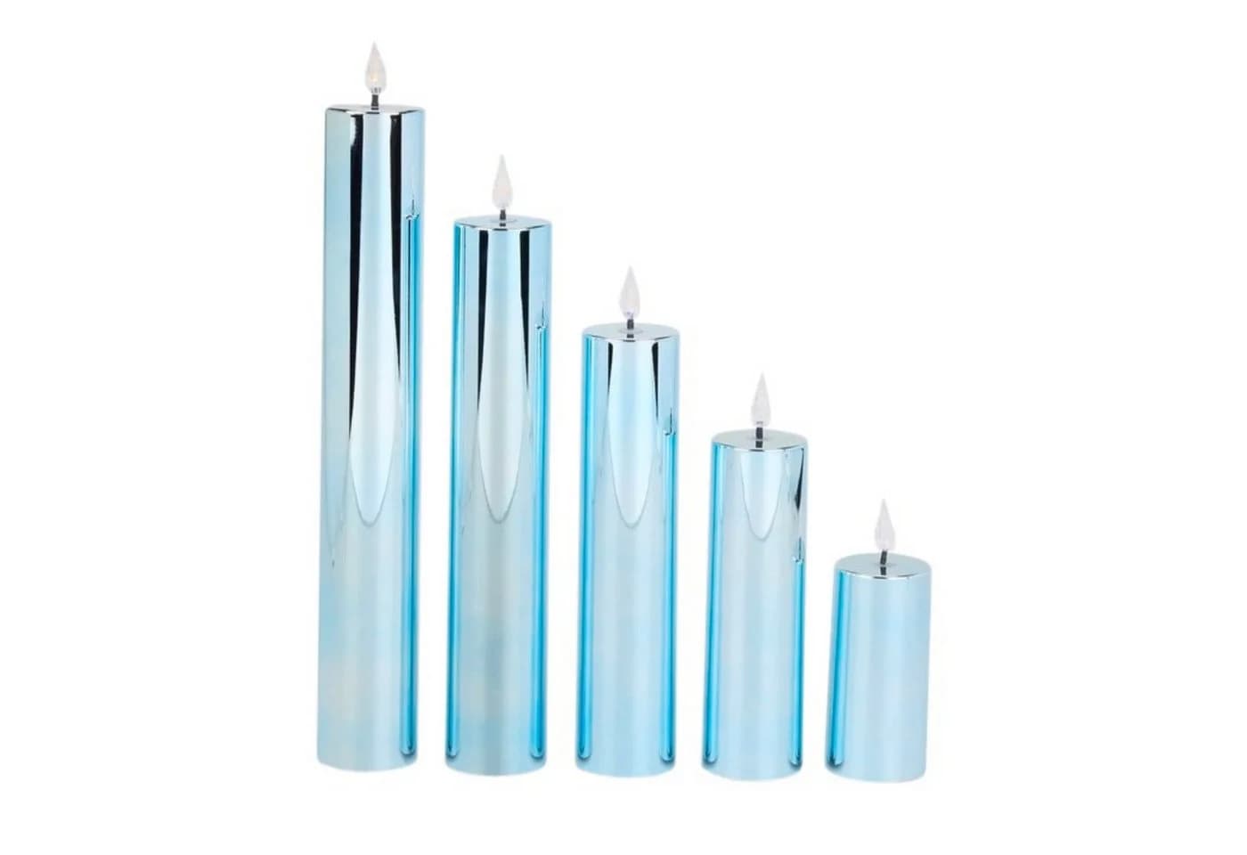 Online-Fuchs LED-Kerze 5er Set XL Timer Hochglanz Acrylflamme