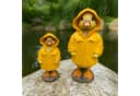 Online-Fuchs Gartenfigur Ente Regenmantel Gelb Kunstharz Bild 2
