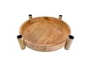 Online-Fuchs Adventskranz aus Mangoholz für Stabkerzen, Metall, rund, modern Bild 2