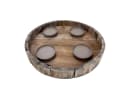 Online-Fuchs Adventskranz rund Holz mit schwarzen Metallhaltern Bild 1