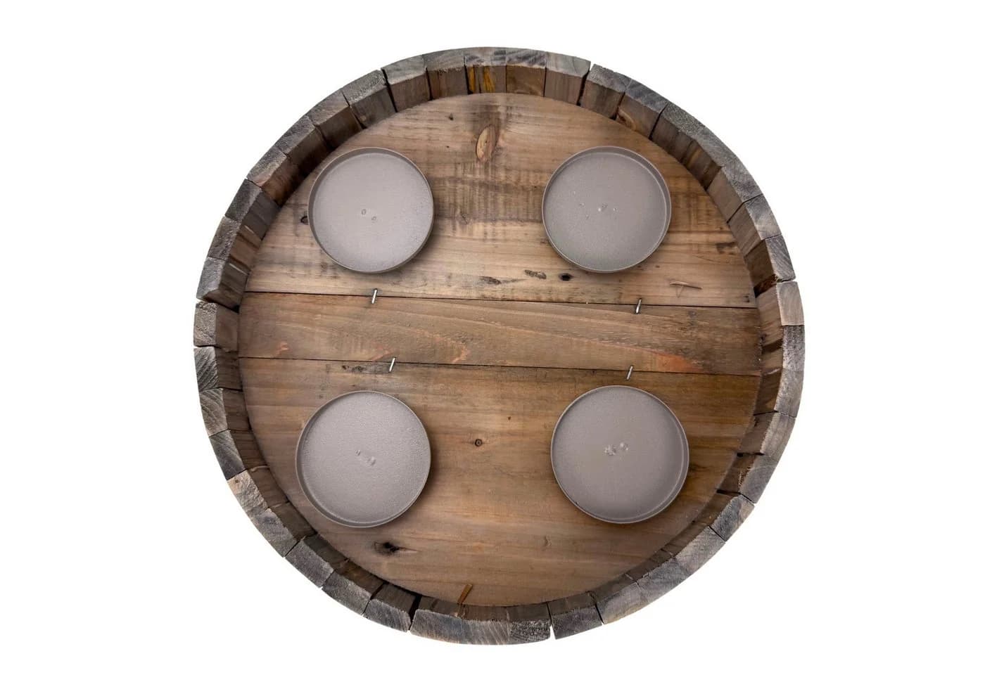 Online-Fuchs Adventskranz rund Holz mit schwarzen Metallhaltern - Bild 3