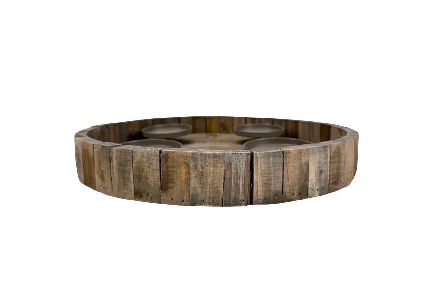 Online-Fuchs Adventskranz rund Holz mit schwarzen Metallhaltern - Bild 4