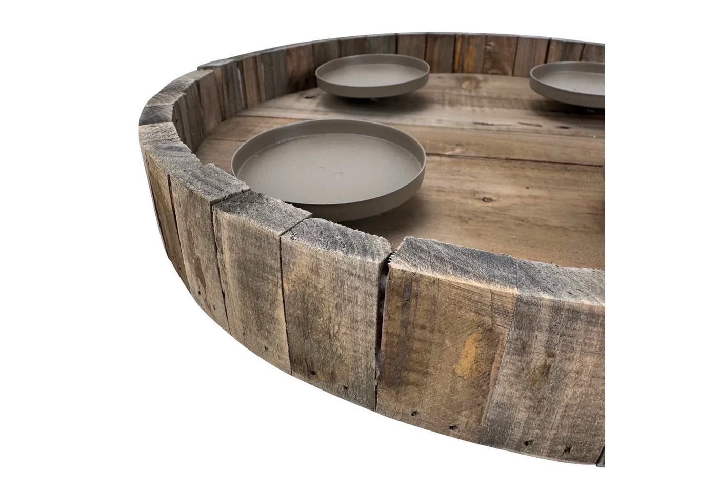 Online-Fuchs Adventskranz rund Holz mit schwarzen Metallhaltern - Bild 5