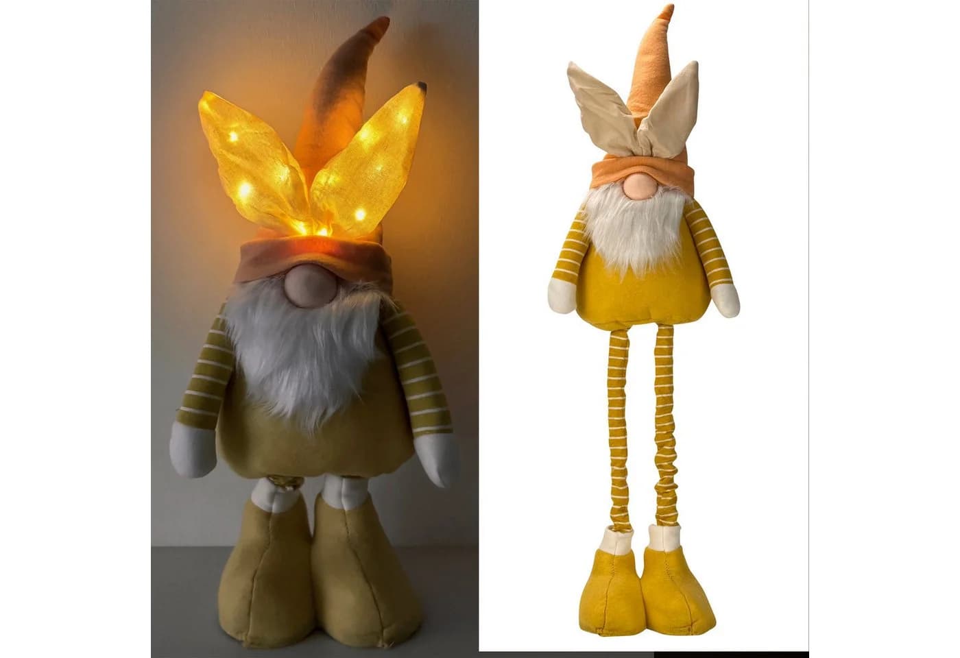 Online-Fuchs Wichtel mit beleuchteten LED Osterhasenohren - Frühlings- & Osterdeko - Bild 2