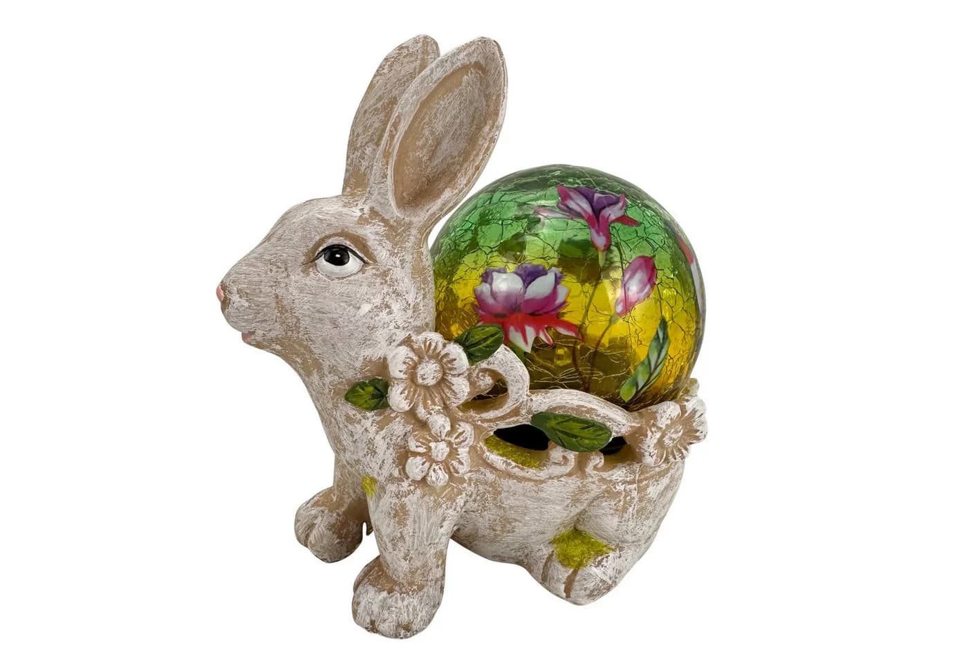 Online-Fuchs Gartenfigur süßer Hase mit LED Solar Glaskugel für draußen - Bild 3