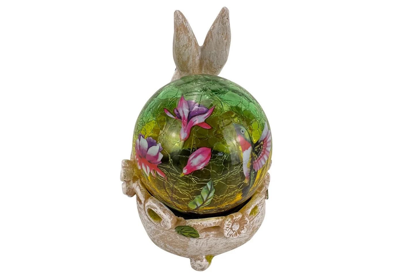 Online-Fuchs Gartenfigur süßer Hase mit LED Solar Glaskugel für draußen - Bild 4