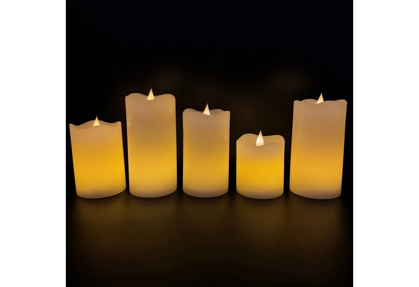 Online-Fuchs LED-Kerze 5er-Set Echtwachs 6-Stunden Timer