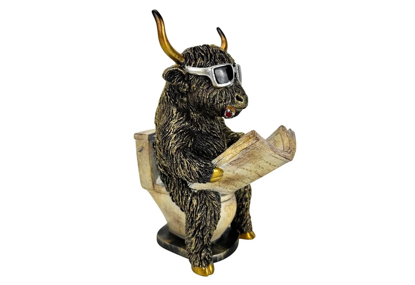 Online-Fuchs Highland Kuh Dekofigur Schwarz-Gold - Bild 2