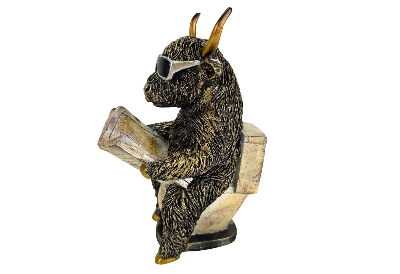Online-Fuchs Highland Kuh Dekofigur Schwarz-Gold - Bild 3