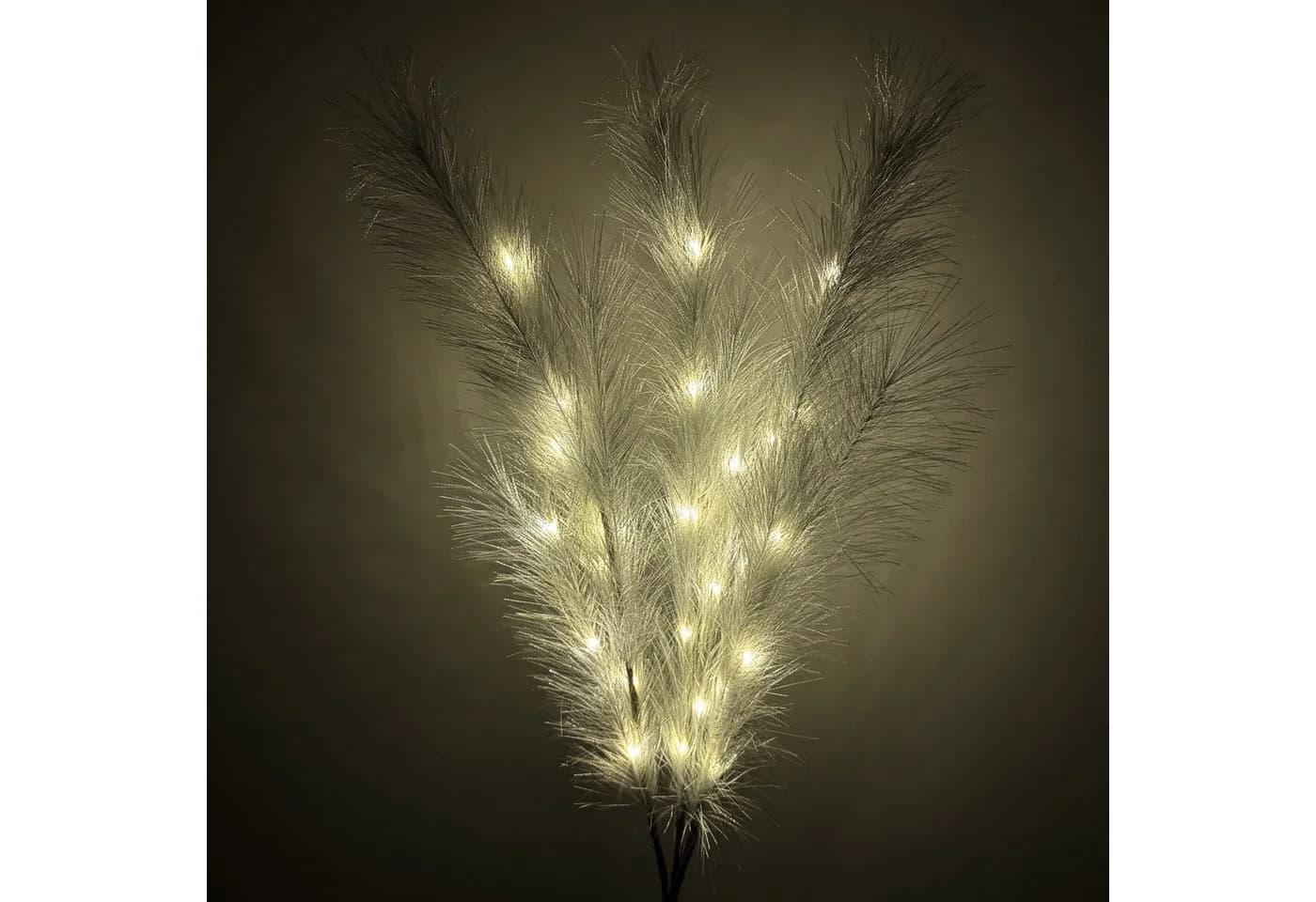 Kunstpflanze Pampasgras mit LED-Beleuchtung, Timer - 80 bis 115 cm groß - Kunstgräser, Online-Fuchs
