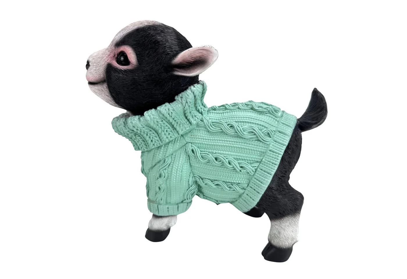 Online-Fuchs Gartenfigur Ziege mit Pulli Türkis - Bild 5