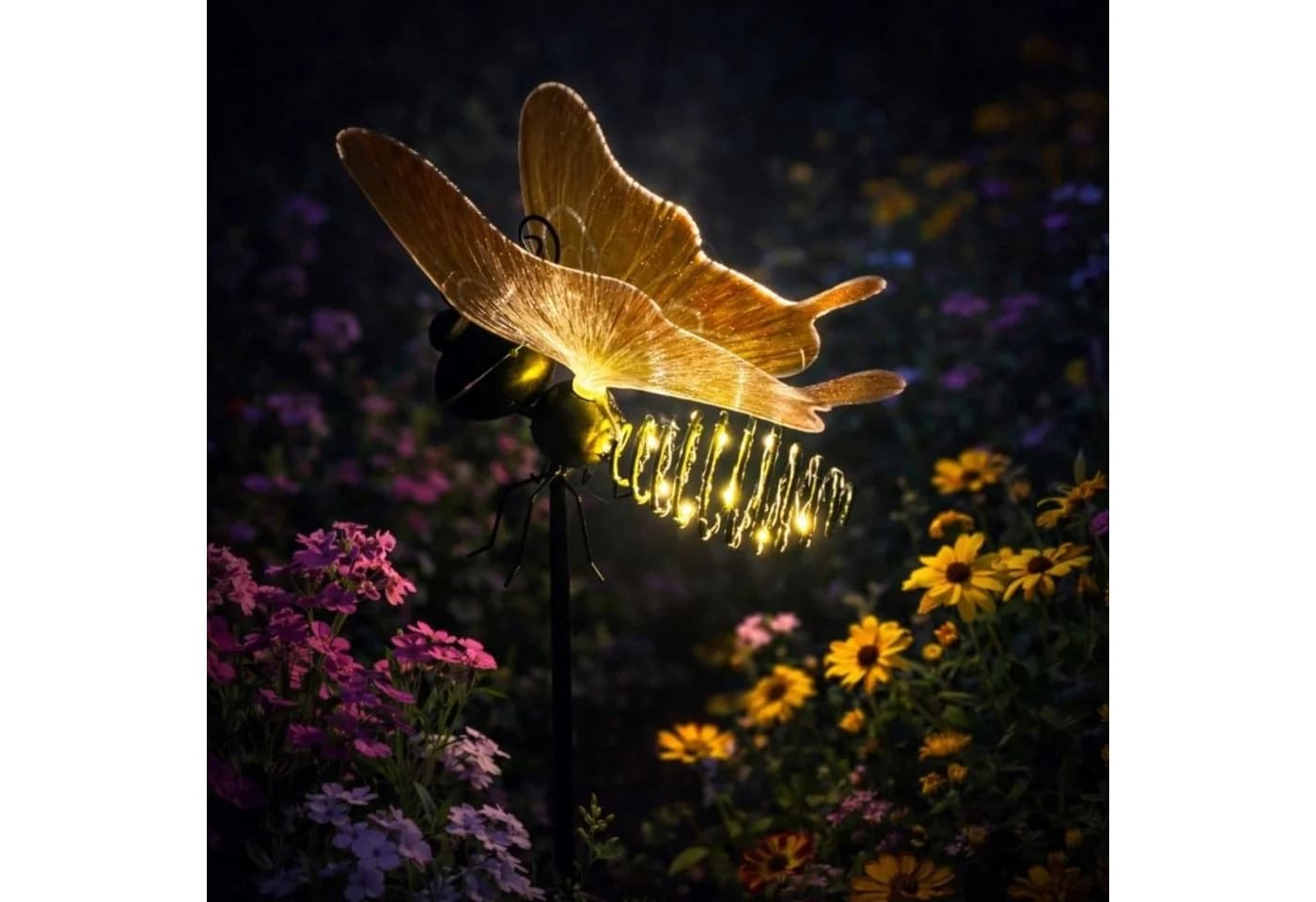 Online-Fuchs Schmetterling Gartenstecker Solar LED warmweiß Metall - Bild 2