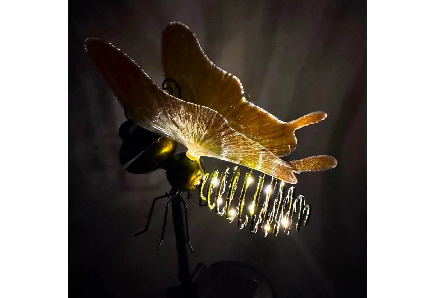 Online-Fuchs Schmetterling Gartenstecker Solar LED warmweiß Metall - Bild 3