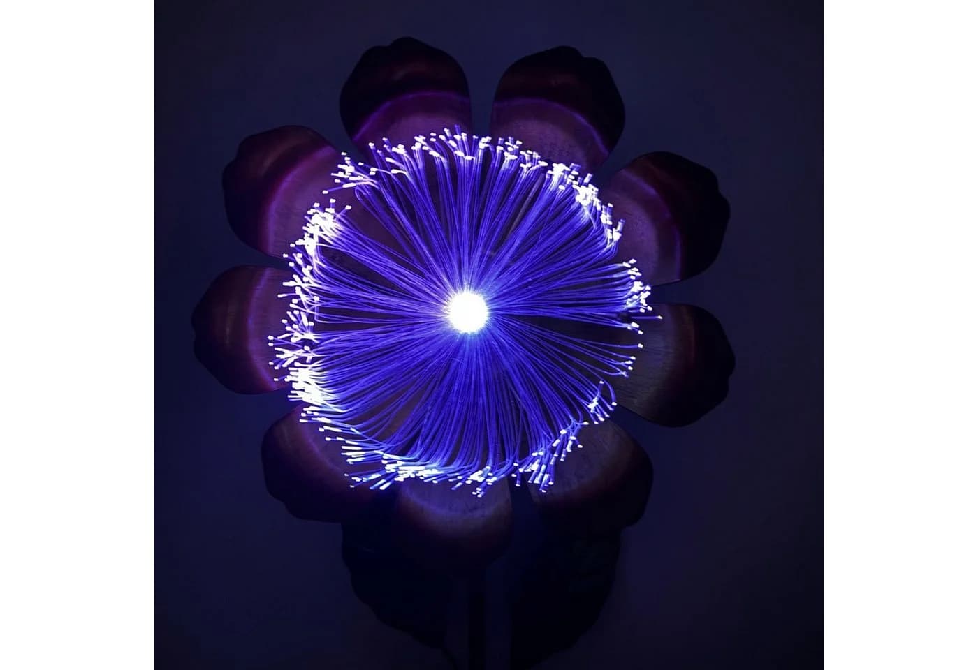 Online-Fuchs Gartenstecker magische Blume Metall LED Solar warmweiß gelb - Bild 3
