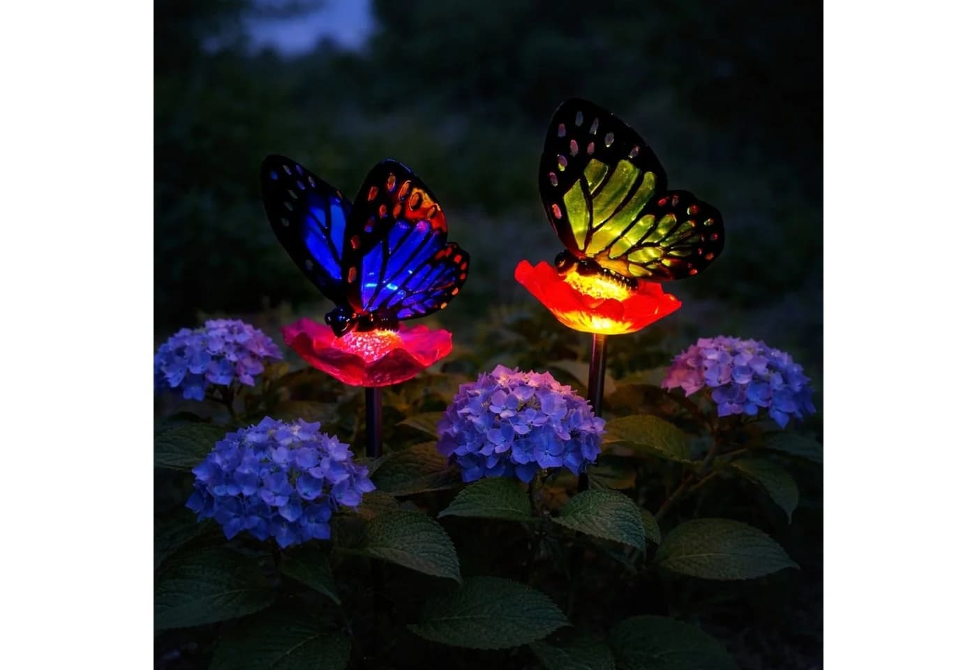 Online-Fuchs Gartenstecker 2er Set mit LED Solarbeleuchtung bunt - Bild 2