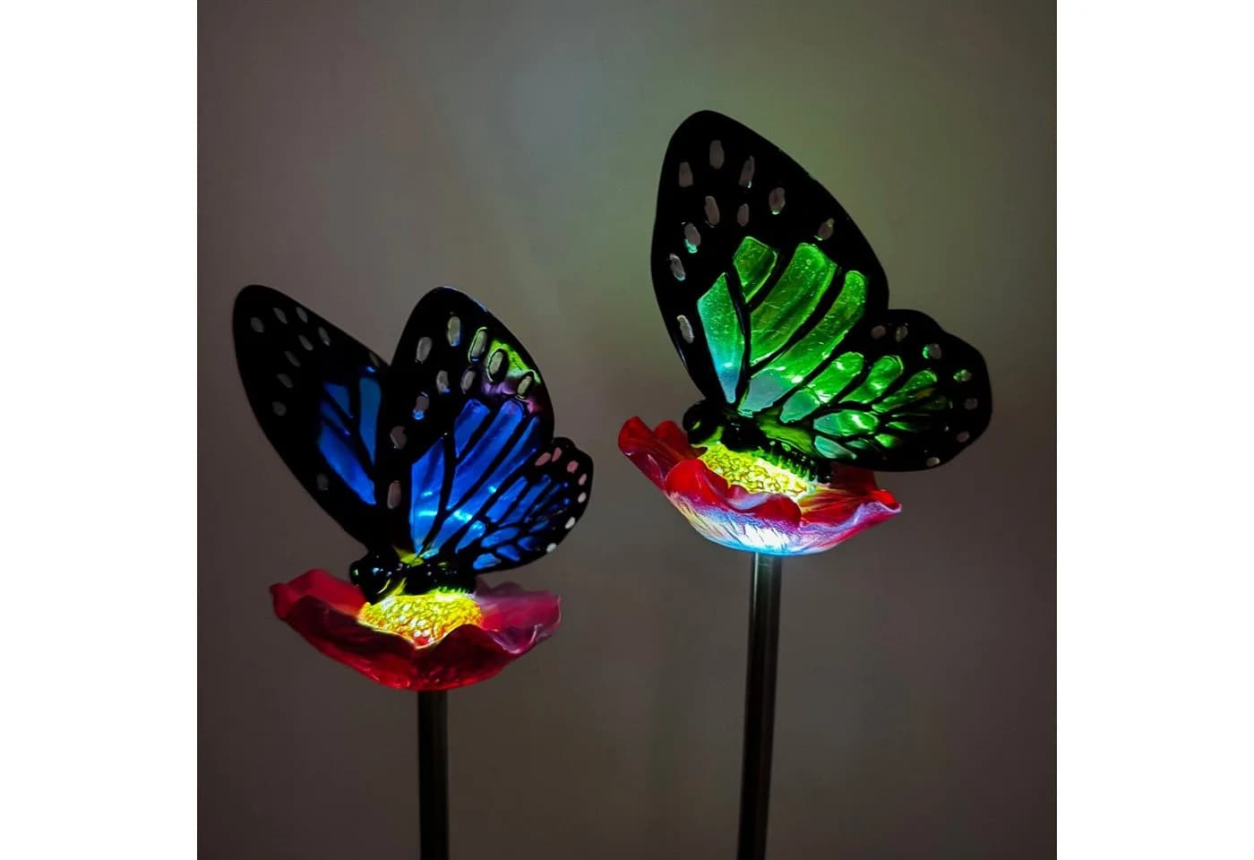 Online-Fuchs Gartenstecker 2er Set mit LED Solarbeleuchtung bunt - Bild 5