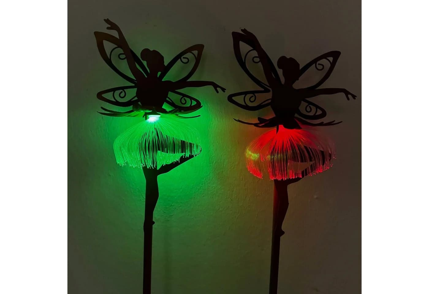 Online-Fuchs Solar-Gartenstecker Fee Rosa LED Metall - Bild 3