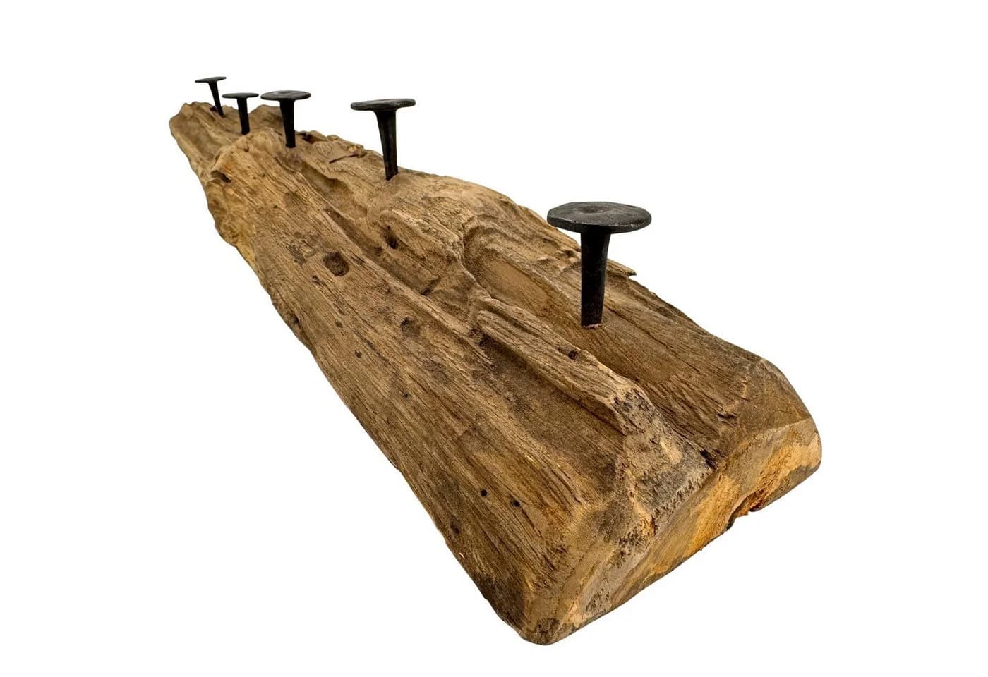 Online-Fuchs Garderobenleiste aus Holz mit 5 schwarzen Metallhaken - Bild 4