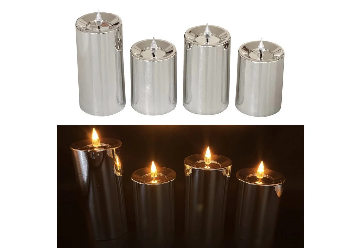 Online-Fuchs LED-Kerzen 4er Set mit Timer & Hochglanz-Oberfläche - Bild 2