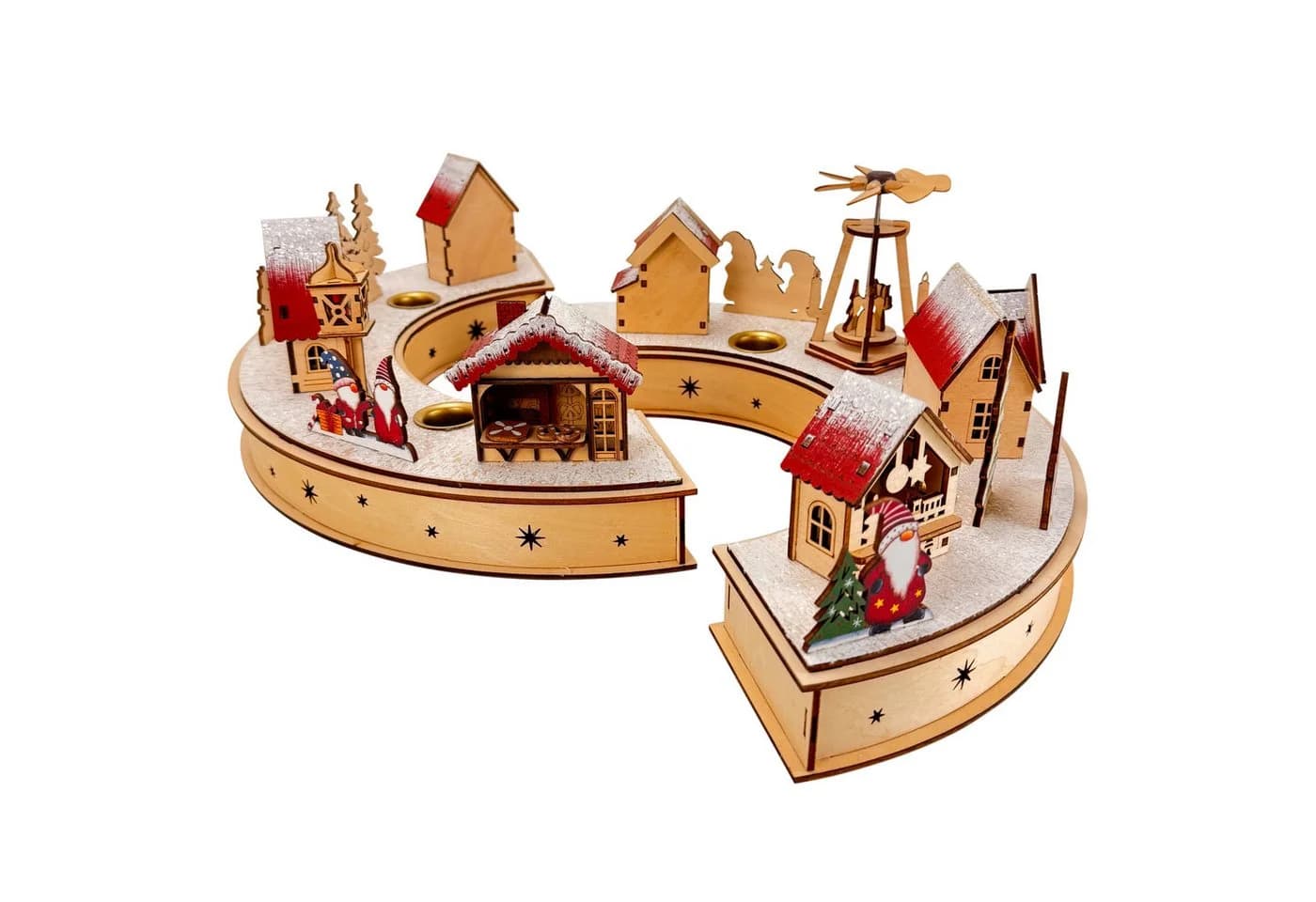 Online-Fuchs Adventskranz Holz mit LED-Beleuchtung & Timer - Bild 2